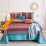WONGS BEDDING Boho-Steppdecke, Kingsize, Orange und Blau, Boho-King-Steppdecke, für alle Jahreszeiten, leichte Tagesdecke für Schlafzimmer, Dekoration, 261,6 x 228,6 cm, 3 Stück
