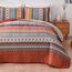 WONGS BEDDING Boho-Steppdecken-Set für Kingsize-Betten, gestreift, Boho-Stil, weiche leichte Mikrofaser, für alle Jahreszeiten, 261 x 228 cm, Orange-Rot, 3-teilig