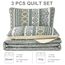 WONGS BEDDING Boho-Steppdecken-Set für Kingsize-Bett, Beige, 3-teilig, gestreift, Boho-Stil, weiche, leichte Mikrofaser, für alle Jahreszeiten (271 x 228 cm)