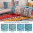 WONGS BEDDING Boho-Steppdecken-Set in voller Größe, blau, Bohemian-Stil, gestreift, 3-teilig, weiche Mikrofaser, leichte Tagesdecke, Bettüberwurf, Bettwäscheset für alle Jahreszeiten (198,1 x 228,6