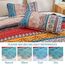 WONGS BEDDING Böhmisches Steppdecken-Set mit Boho-Streifenmuster, Bedruckte Steppdecke für alle Jahreszeiten, weiche Mikrofaser, Boho-Tagesdecken-Set, 198,1 x 228,6 cm, 3-teilig, voll