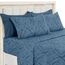 LUX Décor Paisleymuster Queen-Bettwäsche-Set, 6-teilig, weiche Mikrofaser, knitterfrei, luxuriös Bedruckt, inkl. Bettlaken, Spannbetttuch mit tiefen Taschen und 4 Kissenbezügen, Marineblau