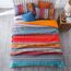 WONGS BEDDING Boho Queen-Bettwäsche-Set, Orange und Blau, Boho-Queen-Bettwäsche-Set, leichte Bettdekoration, Tagesdecke für alle Jahreszeiten, 243,8 x 228,6 cm, 3-teilig