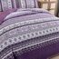 WONGS BEDDING Boho-Steppdecken-Set Queen-Size – Boho-Lila 3-teiliges Steppdecken-Set mit Streifen, leichte Mikrofaser, für alle Jahreszeiten, Bettdecken-Set für Queen-Bett (Queen, 244 x 229 cm)