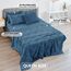 LUX Décor Paisleymuster Queen-Bettwäsche-Set, 6-teilig, weiche Mikrofaser, knitterfrei, luxuriös Bedruckt, inkl. Bettlaken, Spannbetttuch mit tiefen Taschen und 4 Kissenbezügen, Marineblau