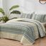 WONGS BEDDING Boho-Steppdecken-Set für Kingsize-Bett, Beige, 3-teilig, gestreift, Boho-Stil, weiche, leichte Mikrofaser, für alle Jahreszeiten (271 x 228 cm)