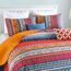 WONGS BEDDING Boho-Steppdecke, Kingsize, Orange und Blau, Boho-King-Steppdecke, für alle Jahreszeiten, leichte Tagesdecke für Schlafzimmer, Dekoration, 261,6 x 228,6 cm, 3 Stück