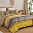 WONGS BEDDING Boho-King-Size-Steppdecken 3-teilig – Gelbes Bettdecken-Set mit Blumenmuster, weiche, leichte Boho-Gestreifte Steppdecke für alle Jahreszeiten (King, 264 x 229 cm)