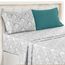 LUX Décor Paisley Twin XL Bettlaken-Set, 4-teilig, knitterfrei, weiche Mikrofaser, luxuriös Bedruckte Bettlaken inklusive Bettlaken, Spannbetttuch mit tiefen Taschen und 2 Kissenbezügen, Weiß Grau