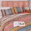 WONGS BEDDING Boho-Steppdecken-Set Queen-Size – gebranntes Orange, 3-teilig, Herbst-Bettdecken-Set, Streifen, weiche, leichte Mikrofaser, Weihnachten/Halloween, alle Jahreszeiten (Queen, 244 x 229 cm)