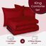 Basic Beyond Bettdecken-Set in King-Size, wendbar, für alle Jahreszeiten, 1 Bettdecke (264,2 x 233,7 cm) und 2 Kissenbezüge (50,8 x 91,4 cm + 5 cm), Rot und Schwarz