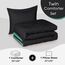 Basic Beyond Bettwäsche-Set für Doppelbett, wendbar, für alle Jahreszeiten, 1 Bettdecke und 1 Kissenbezug, Schwarz/Minzblatt