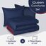 Basic Beyond Daunen-Alternativ-Bettdecken-Set – Wendebettdecke für alle Jahreszeiten (Marineblau/Rot, Queensize)