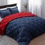 Basic Beyond Daunen-Alternativ-Bettdecken-Set – Wendebettdecke für alle Jahreszeiten (Marineblau/Rot, Queensize)