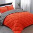Basic Beyond Bettwäsche-Set für Doppelbett, wendbar, für alle Jahreszeiten, 1 Bettdecke (167,6 x 233,7 cm) und 1 Kissenbezug (50,8 x 66 cm + 5 cm), Orange/Anthrazit