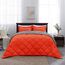 Basic Beyond Bettwäsche-Set für King-Size-Bett, wendbar, für alle Jahreszeiten, 1 Bettdecke (264,2 x 233,7 cm) und 2 Kissenbezüge (50,8 x 91,4 cm + 5 cm), Orange (Flame) / Anthrazit