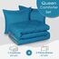 Basic Beyond Queen-Bettwäsche-Set – Blaues Bettdecken-Set für Queen-Size-Betten, wendbares Bettdecken-Set für alle Jahreszeiten, Algierblau/Anthrazit, 1 Bettdecke (223,5 x 233,7 cm) und 2 Kissenbezüge