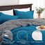 Basic Beyond Queen-Bettwäsche-Set – Blaues Bettdecken-Set für Queen-Size-Betten, wendbares Bettdecken-Set für alle Jahreszeiten, Algierblau/Anthrazit, 1 Bettdecke (223,5 x 233,7 cm) und 2 Kissenbezüge