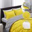 Basic Beyond Bettwäsche-Set für Doppelbett, wendbar, für das ganze Jahr, 1 Bettdecke und 1 Kissenbezug, Gelb/Grau