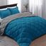 Basic Beyond Bettwäsche-Set für King-Size-Bett, wendbar, für alle Jahreszeiten, Algierblau/Anthrazit