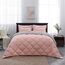 Basic Beyond Bettwäsche-Set für Queen-Size-Bett, wendbar, für alle Jahreszeiten, 1 Bettdecke (223,5 x 233,7 cm) und 2 Kissenbezüge (50,8 x 66 cm + 5 cm), Babyrosa/Grau