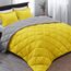 Basic Beyond Bettwäsche-Set für Doppelbett, wendbar, für das ganze Jahr, 1 Bettdecke und 1 Kissenbezug, Gelb/Grau
