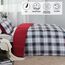 Basic Beyond Queen-Bettwäsche-Set – schwarz-rot gestreiftes Bettdecken-Set für Queen-Size-Bett, leichte Daunen-Alternative, Queen-Size-Bett (rot/schwarz, Queen-Size)