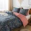 HoneiLife Queen-Bettbezug-Set – 100% Baumwolle, Bettbezug, Blumenmuster, weicher und atmungsaktiver Bettbezug mit Reißverschluss und Eckbändern, 3-teiliges Wildblumen-Bettbezug-Set – Blumen-Meer
