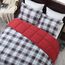 Basic Beyond Queen-Bettwäsche-Set – schwarz-rot gestreiftes Bettdecken-Set für Queen-Size-Bett, leichte Daunen-Alternative, Queen-Size-Bett (rot/schwarz, Queen-Size)
