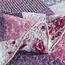 HoneiLife Bettwäsche-Set für Doppelbett, 2-teilig, Mikrofaser, wendbar, Tagesdecke, Patchwork-Überwurf, Blumenmuster, alle Jahreszeiten, Steppdecken mit geometrischem und kleinem Rosenmuster, Violett