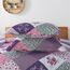 HoneiLife Steppdecken-Sets in Queen-Size, 3-teiliges Mikrofaser-Bettwäsche-Set, leichte Steppdecken, wendbar, Retro-Bettbezug, mit Blumenmotiv, Bettwäsche-Set für alle Jahreszeiten, Violett