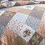 HoneiLife Steppdecken-Set in King-Size, 3-teilig, Mikrofaser, wendbar, Patchwork-Bezüge, Blumen-Bettwäsche-Set, Ganzjahresdecke, braun-/orangefarben (Mocha Rose), King-Size