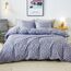 HoneiLife Bettbezug für King-Size-Betten – 100 % Baumwolle, Bettbezug-Sets, hellviolett, Bettbezug mit Reißverschluss und Eckbändern, 3-teiliges Wildblumen-Bettbezug-Sets, Lavendelgrau