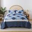HoneiLife Steppdecken-Set in Twin-Size, 2-teilig, Mikrofaser, wendbar, Patchwork-Bezüge, Blumen-Bettwäsche-Set, Ganzjahresdecke, Blau-Weißes Porzellanmuster