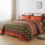 HoneiLife Steppdecken-Sets in Queen-Size, 3-teiliges Mikrofaser-Bettwäsche-Set, leichte Steppdecken, Wildblumen, Retro-Bettbezug, Steppdecke, Bettwäsche-Set für alle Jahreszeiten, Orange (Pumpkin)
