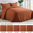 HoneiLife Queen-Size-Bettwäsche-Set – 3-teiliges Mikrofaser-Bettwäsche-Set, leichte Tagesdecken, wendbare Decken, Retro-Bettbezug, Paisleymuster, alle Jahreszeiten, Steppdecken – Rostfarben