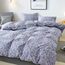 HoneiLife Bettbezug für King-Size-Betten – 100 % Baumwolle, Bettbezug-Sets, hellviolett, Bettbezug mit Reißverschluss und Eckbändern, 3-teiliges Wildblumen-Bettbezug-Sets, Lavendelgrau