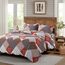 HoneiLife Bettwäsche-Set für King-Size-Betten, 3-teilig, Mikrofaser, wendbar, Patchwork-Bettwäsche-Set, leicht, Blumenmuster, für alle Jahreszeiten, Amaranth-Rot