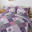 HoneiLife Steppdecken-Sets in Queen-Size, 3-teiliges Mikrofaser-Bettwäsche-Set, leichte Steppdecken, wendbar, Retro-Bettbezug, mit Blumenmotiv, Bettwäsche-Set für alle Jahreszeiten, Violett