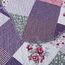 HoneiLife Bettwäsche-Set für Doppelbett, 2-teilig, Mikrofaser, wendbar, Tagesdecke, Patchwork-Überwurf, Blumenmuster, alle Jahreszeiten, Steppdecken mit geometrischem und kleinem Rosenmuster, Violett
