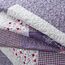 HoneiLife Steppdecken-Sets in Queen-Size, 3-teiliges Mikrofaser-Bettwäsche-Set, leichte Steppdecken, wendbar, Retro-Bettbezug, mit Blumenmotiv, Bettwäsche-Set für alle Jahreszeiten, Violett