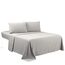 Sfoothome Bettlaken-Set mit 4 Klammern, Tiefe Taschen, 2 extra Kissenbezüge, knitterfrei, fleckenabweisend, 6-teilig Full Light Gray-4 Pieces