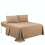 Sfoothome Bettwäsche-Set für Queen-Size-Betten, Mokka-Hotel, 4-teilig, extra tiefe Taschen, 1800er-Serie, Bettwäsche-Set, knitter- und lichtbeständig, Bettlaken und Kissenbezug (Queensize, Mokka)