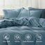 Bedsure Bettwäsche-Set in Hotelqualität, weiche und kühlende Polyester-Mikrofaser, 4-teilig, Doppelbett, pflegeleicht, mineralblau