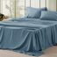 Bedsure Bettwäsche-Set in Hotelqualität, weiche und kühlende Polyester-Mikrofaser, 4-teilig, Doppelbett, pflegeleicht, mineralblau