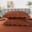 HoneiLife Bestickte Steppdecke für King-Size-Betten – 3-teiliges Mikrofaser-Bettwäsche-Set, leichte Tagesdecken, wendbare Decken, Retro-Bettbezug, Paisleymuster, Ganzjahresdecken, rostfarben