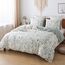 HoneiLife Duvet Dover King Size – 100% Baumwolle, Bettbezug, Blumenmuster, atmungsaktiver Bettbezug mit Reißverschluss und Eckbändern, 3-teiliges Wildblumen-Bettwäsche-Set, duftendes Gras