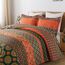 HoneiLife Steppdecken-Sets in King-Size, 3-teiliges Mikrofaser-Bettwäsche-Set, leichte Steppdecken, Wildblumen, Retro-Bettbezug, Steppdecke, Bettwäsche-Set für alle Jahreszeiten, Orange (Pumpkin)