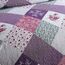 HoneiLife Bettwäsche-Set für King-Size-Betten, 3-teilig, Mikrofaser, wendbar, Patchwork-Bezüge, Blumen-Bettwäsche-Set, Ganzjahresdecke, kleine Rose, Lila