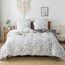 HoneiLife King-Bettwäsche-Set, 100 % Baumwolle, Bettbezug mit Blumenmuster, weich und atmungsaktiv, Bettbezug mit Reißverschluss und Eckbändern, 3-teiliges Wildblumen-Bettwäsche-Set, Kräuter